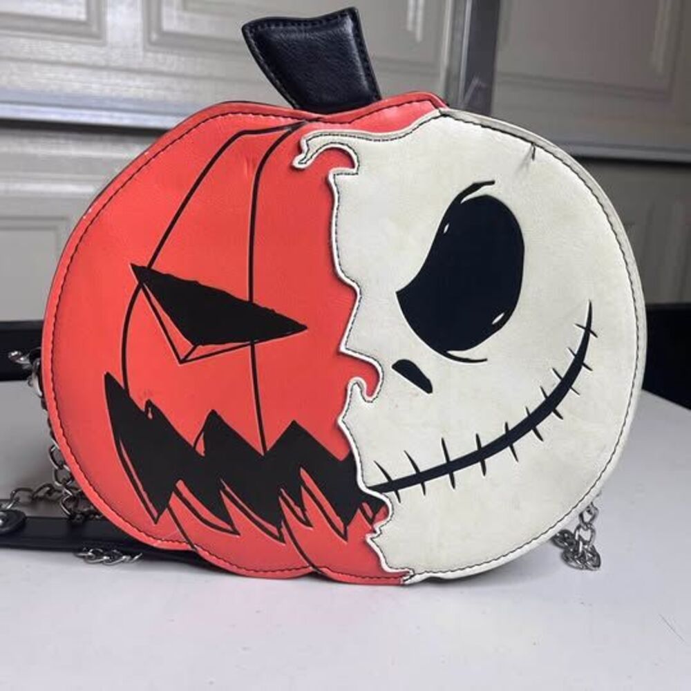 DISNEY NIGHTMARE BEFORE CHRISTMAS JACK PUMPKIN SPLIT GLOW HALLOWEEN HANDBAG